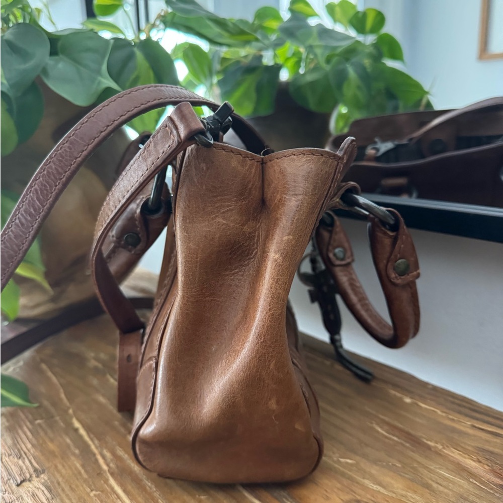 Frye Melissa Small Brown Leather Crossbody Satchel - Picture 5 of 7